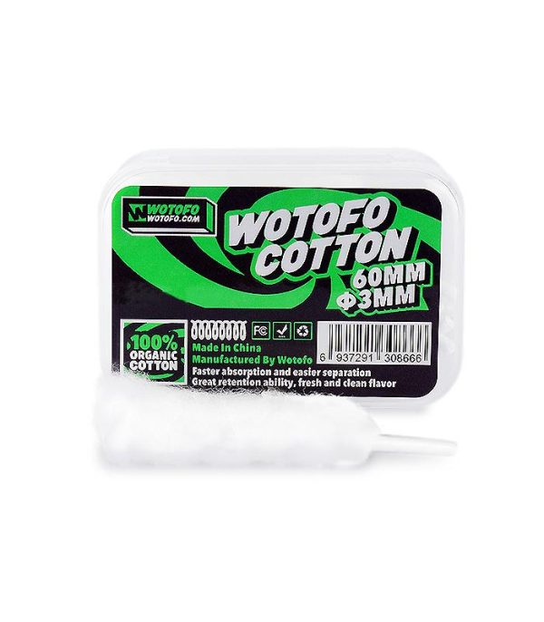 Οργανικό Βαμβάκι Agleted 3mm Wotofo Large Pack